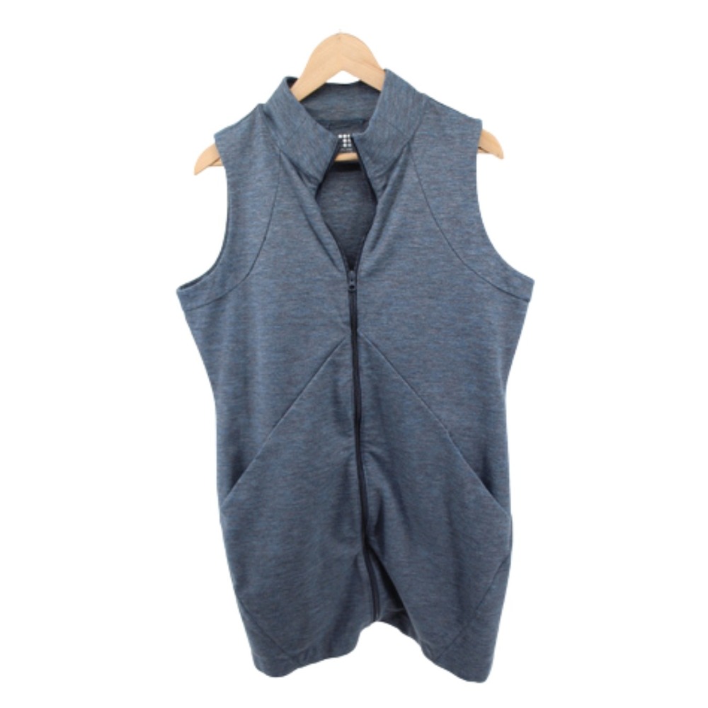 Title Nine Women XL‎ Blue Zip Front Dress Sleeveless Travel Athletic Pockets